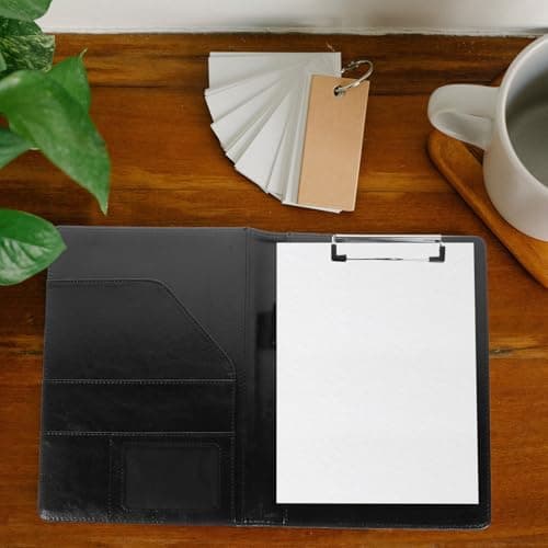 BELLIFFY A5 Black PU Conference Folder with Metal Clips and Pen Holder — view 3