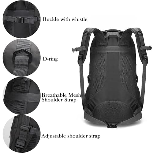 Mxaeyar 60L Hiking Backpack,Waterproof Travel Backpack,Lightweight Camping Rucksack with Machine Washable Design,Unisex Trekking Bag for Outdoor Adventures, Cycling, Daily Use，Dark Blue — view 4