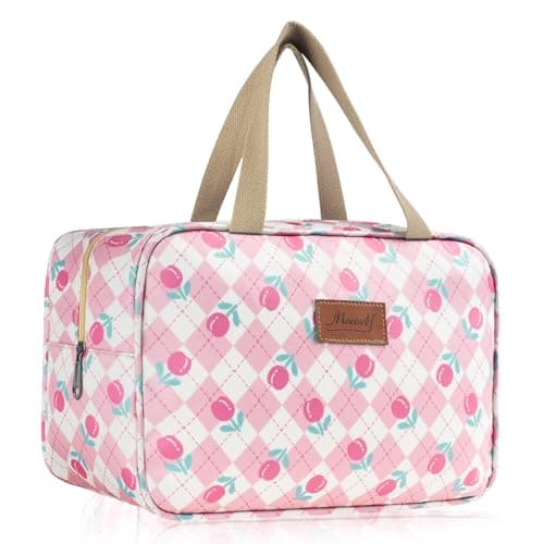 Aucuu Toiletry Bag, Large Full Size Toiletry Bag, Travel Hand-Held Make up Wash Bags, Portable Waterproof Toile-Try Kit, Bathroom Storage Case, Cosmetic Organizer for Travel, Camping for Women Girl