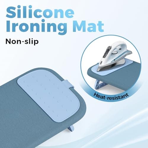 KINGRACK Small Tabletop Ironing Board with Iron Mat,30×81cm,Blue — view 6