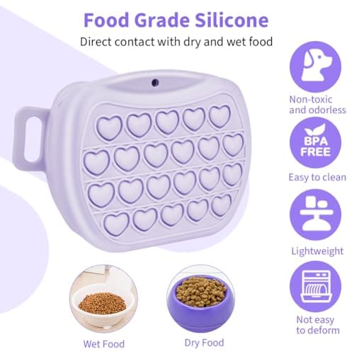 Adiwo Dog Treat Silicone Bag, Pet Treat Training Pouch, Portable Container Clamp, Dog Training Bag with Magnetic Closure, Easy to Open, for Pet Training Walking Travel — view 3