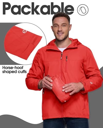 Outdoor Ventures Men's Waterproof Jacket Lightweight Windproof Rain Coats — view 6