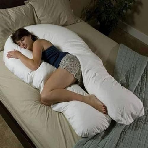 Iyan Soft Furnishing Large Deluxe 9 ft big C-U shape - Full Body Pregnancy Pillow & Maternity - Back support - comfort pillow Disability/Fibromyalgia Aid Pillow only — view 4