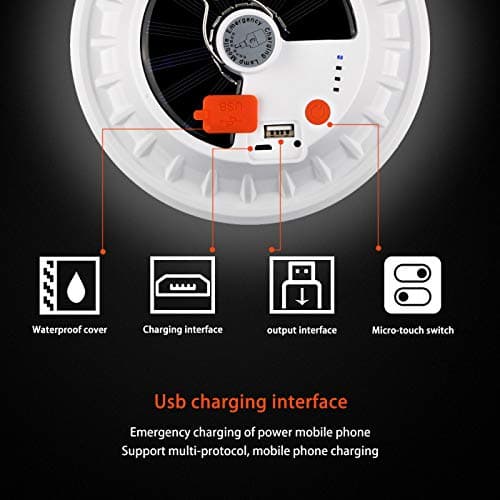 WholeFire USB Solar Camping Light with Remote Control - Hanging Tent Light — view 4
