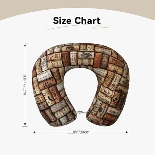 LIXLZH Wine Cork Print Lightweight Comfortable Breathable Polyester U-Shaped Neck Pillow Adults Pillow Rest — view 5