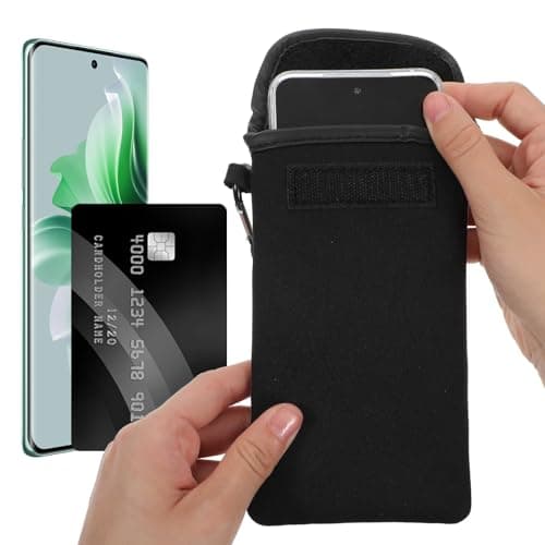 IANFAN Neoprene Phone Pouch, Universal Phone Sock Protects Black — view 5