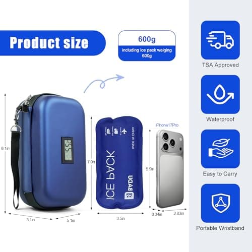 Sinnyelor Insulin Cooler Travel Case TSA Approved Medication Cooler for Travel Diabetes Case Refrigerated Medicine Bag with 2 Ice Pack（Keep Meds Below 25℃） — view 2