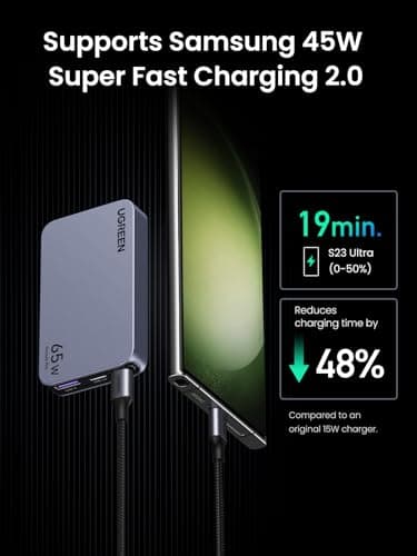 UGREEN 65W USB C Charger Nexode Pro 2C1A Travel Charger with UK/EU/US Plug with Retractable USB C to USB C Cable 100W 1M, Charging Kit for MacBook Pro/Air, iPhone 17/16, iPad Pro, Galaxy S26/S25 — view 6