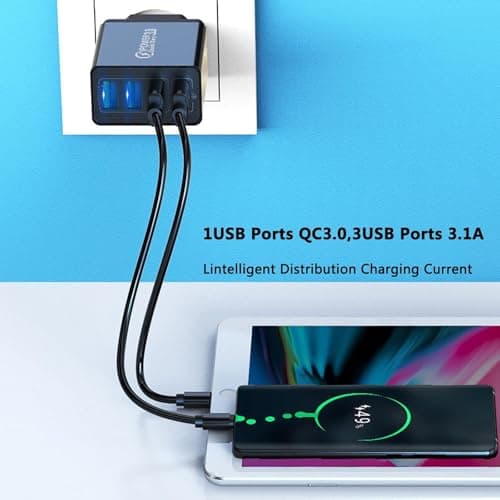 OLYGEE Magvolt Pro Phone Charger, Mag Volt Pro Phone Charger, 4-Port Wall Fast Charger with Intelligent Temperature Control, Multi-Protection System for All Phones (Black*2) — view 3