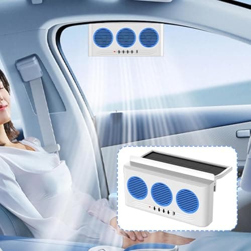 keloppasit Solar Window Fan 3 Outlets Solar Powered Cooler — view 3