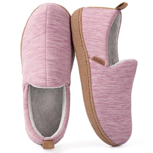 LongBay Women's Memory Foam Slippers Ladies Summer House Shoes Purple, 7-8