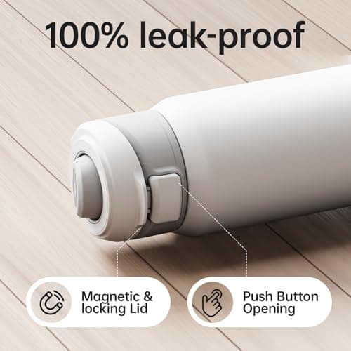 Magcheer 1L Insulated Bottle with Magnetic Phone Holder（White） — view 6