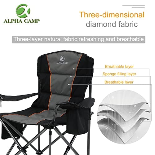 ALPHA CAMP Oversized Camping Folding Chair Heavy Duty Camping Chair — view 3