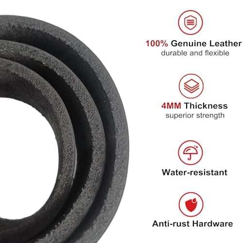 Dream Apparel Blanket Straps for Carrying, Adjustable Leather Carry Straps Motorcycle Bed Roll Picnic Bedroll Carrier, Black, Black, One size — view 3