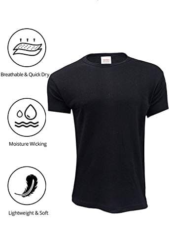 Thread Linens 3 Pack Mens Thermals T Shirt, Body Warmer Base Layer Thermal Underwear Mens Thermal Top for Men Size S-XXL (Black, L) — view 5