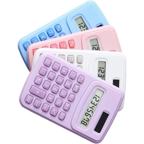 4pcs Portable Calculator C888 Abs Basic Button Battery Back to School