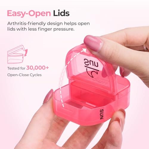 AUVON Weekly Pill Organiser with PU Leather Bag for Women, Dual Protection — view 3