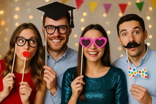 76pcs Photo Booth Props for Party – Selfie Props for Wedding, Hen Do, Baby Shower, Birthday – Fun Photobooth Party Props for Kids & Adults – Photo Booth Props Wedding, Photo Props Set — view 4
