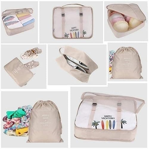 8 Set Packing Cube for Suitcase, Lightweight Luggage Storage Bags Travel Cubes Set Foldable Suitcase Organizer Including Laundry Bag & Shoes Bag (Navy Blue Style1) — view 5