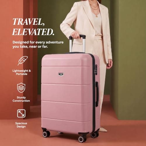LUGG - Jetset 32 Inch Large Suitcase – Lightweight Hard Shell Luggage with TSA Lock – Water-Resistant ABS Spinner Suitcase – 4 Wheels – 86x58x31cm Travel Bag — view 2