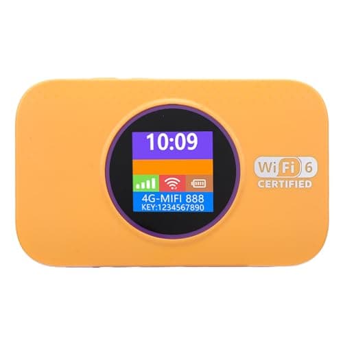 ZDAGELD 4G LTE WiFi 6 Mobile Hotspot, 300Mbps Portable Unlocked SIM Card Router with 3000mAh Battery, Connect Up to 10 Devices, High Speed Wireless Mifi Dongle for Home, Office, and Travel (Orange)