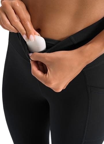 JOYSPELS Womens Fleece Lined Thermal Leggings High Waist Winter Warm Thick Gym Workout Running Yoga Pants for Women with Pockets Black M — view 3