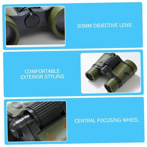 AZIDWERYQ Kids Binoculars 4X 30mm Clear View Toddler Binoculars Mini Telescope with Rope for Watching Camping Outdoor Toddler — view 4