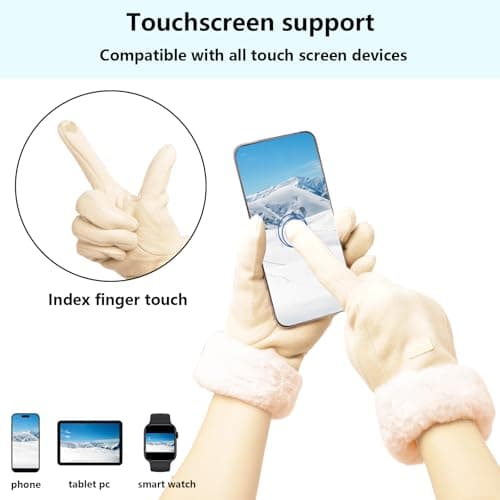 ZEMINRI Winter Gloves with Fleece Lined Thermal Gloves — view 4