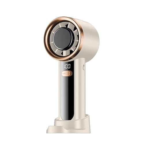 Nexlum 2-in-1 Portable Handheld Fan with Base, Beige — view 2