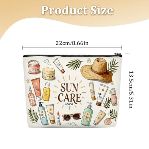Sun Care Makeup Bag, Travel Cosmetic Bags, Portable Makeup Pouch with Zipper, Large Capacity Suncream Bags for Beach, Travel, Camping, Storage Pouch for Graduation, Holiday, Birthday Gifts — view 2