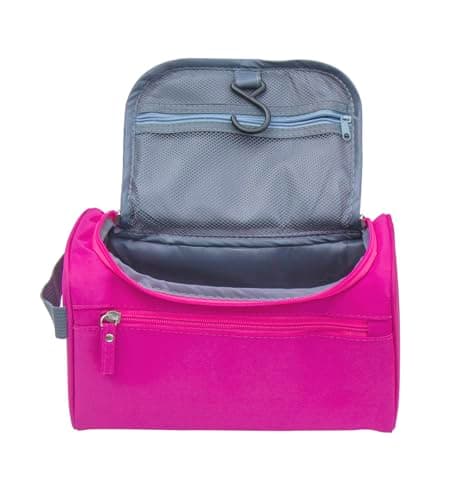 ONEGenug Hanging Toiletry Bag for Men & Women, Travel Wash Bag Cosmetics Makeup Bag Organizer for Travel Essentials with Handle Rose — view 2