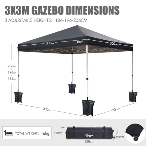 PORTAL Pop up Gazebo 3m x 3m (10x10ft) Event Shelter Heavy duty — view 6