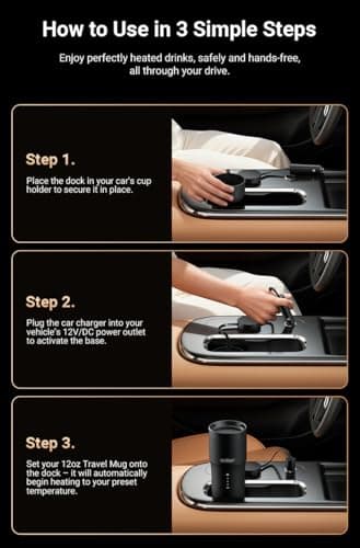 Smart Mug Car Charger Coaster Compatible with Temperature Control Travel Mug 1/2 Replacement Power Adapter Charging Base Cord for Coffee Cup — view 5