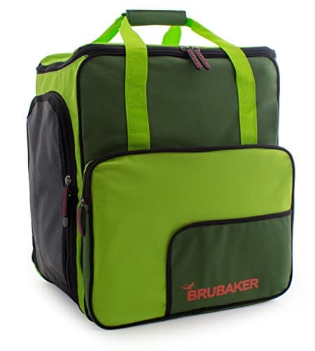 BRUBAKER Boot Bag 'Superfunction 2.0' Backpack holds complete Ski or Snowboard Equipment incl. Helmet! - Limited - Olive Green/Lime