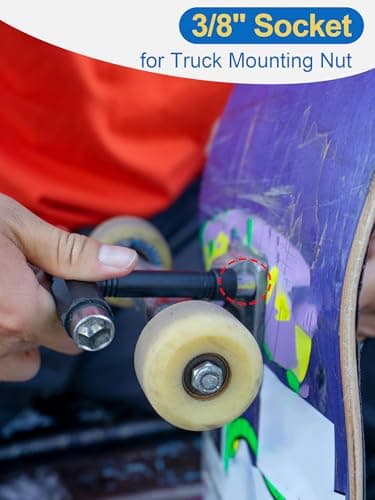 YOUSHARES Skateboard Tool, T-Bone Roller Skate Tool new, Multi T Tool For Skateboard T-type Tool (Black) — view 5