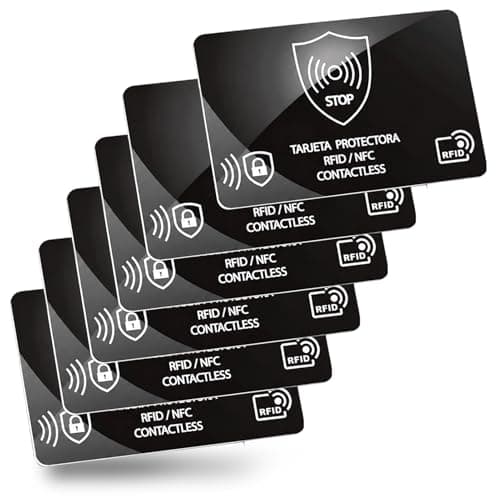 RFID Blocking Card 6 Pack, Ultra Thin Wallet Shield Card for Contactless Protection, Credit Card Protector for Credit Card Holder RFID Blocking, Anti Theft NFC Blocker for RFID Purses for Women Men