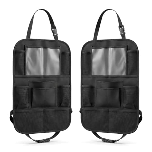 Twzqsyw Car Back Seat Organiser for Kids — 2 Pack | Rear Seat Organiser with Tablet Holder & Multiple Pockets | Kids Car Seat Organiser | Car Travel Accessories | Backseat Car Organizer for Children