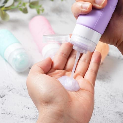 Zafit 18 Pack travel Bottles for Toiletries, TSA Approved Silicone Travel Containers Leak Proof Refillable Travel Accessories for Shampoo Conditioner Lotion Body Wash(Multicolored C) — view 6