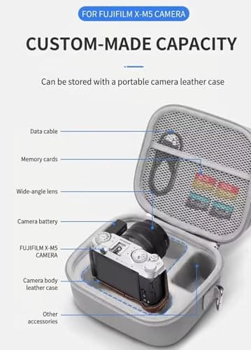 Taoricen Protective Bag for FUJIFILM X-M5/XT30 II/XT50/XT20, Protective Case with Shoulder Strap, Travel Camera Bag Outdoor Accessories Storage Box — view 3