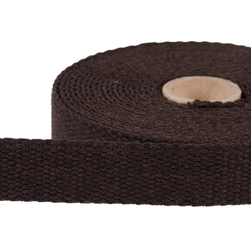 Shelver Heavy Duty Cotton Webbing Strap, 1 or 1.5 Inches and Colours, 5m (Brown, 25mm) — view 2