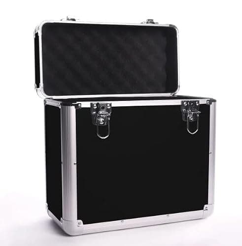 Black Vinyl LP Storage Box, 12 Inch Record Case, Vinyl Record Storage — view 6
