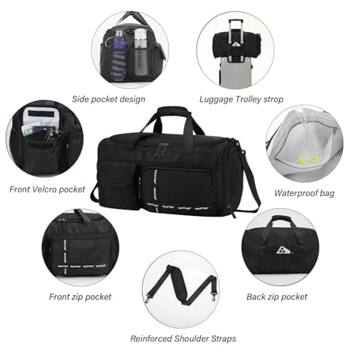 MAXTOP Travel Duffle Bag for Women Carry On Tote Weekender Overnight Bag Large Capacity Duffel Bag with Shoe Compartment,Gym Tote Bag with Dry and Wet Separation — view 5