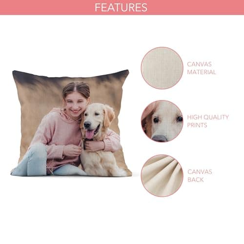 Print Maniacs Personalised Soft Pillow Gifts Best Friend, Custom Photo Pillow for Adults Kids, Gifts for Mum, Dad, Boyfriend, Girlfriend Cold for Sleeping — view 3