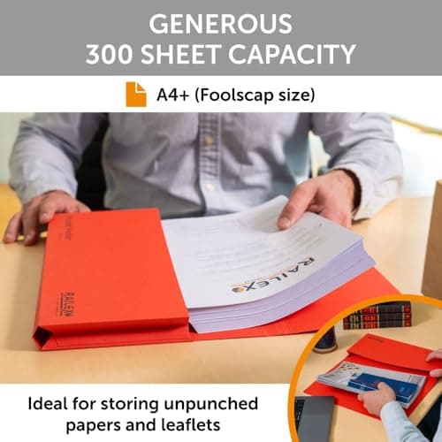 Railex Pocket Folder Foolscap Document Wallets - Assorted Folders Pack of 10 for Paperwork A4 and A4+, Recycled Board File Foolscap Document Wallet, Premium Filing Folder for Office and Home — view 3