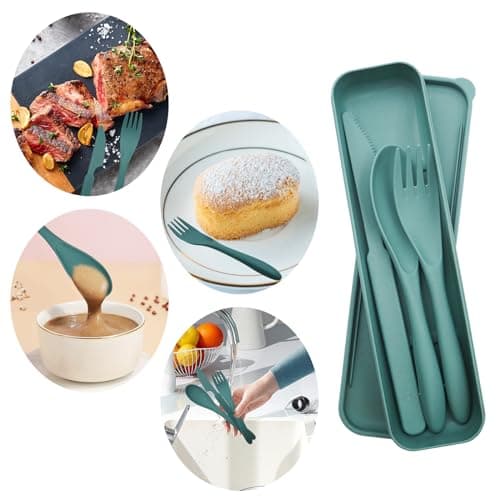 CATELL 4 Pcs Camping Cutlery Travel Cutlery Set with Case Plastic Cutlery — view 3