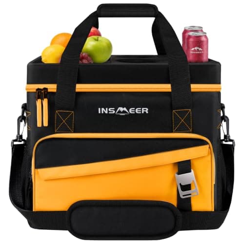 INSMEER Large Cool Bag 55 Cans 40L Foldable with Hard Top&Cup Holders