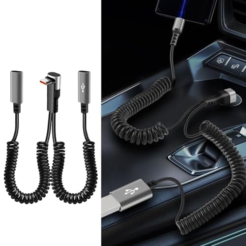 ljhnba 66W Fast Charging Type C Cable Spring, USB F Type C M — view 2