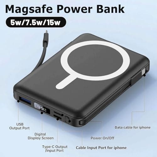 Azmuth for Magsafe Power Bank, 10000mAh Magnetic Battery Pack 20W — view 4