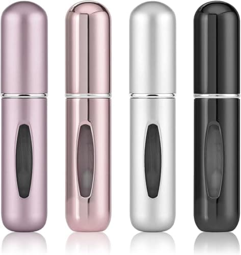 OBSGUMU 4pcs Mini Perfume Travel Bottle, Perfume Atomiser Refillable, 5ML Spray Bottles, Portable for Travel Holiday, Outdoor Activities and Business