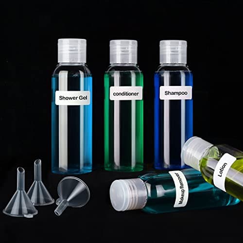 Sinofort 10Pcs 100ML Travel Bottles for Toiletries with Funnels and Labels — view 5